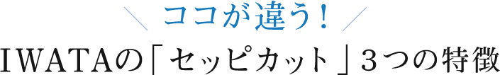 ココが違う！IWATAの「セッピカット」３つの特徴