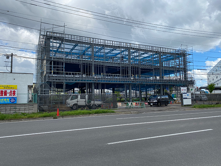 札幌市東区 倉庫新築工事 鉄骨建て方工事について 岩田住宅商事株式会社